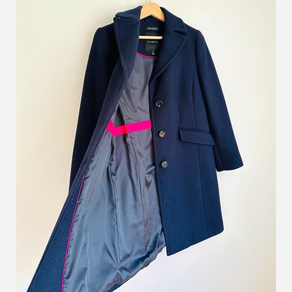 Talbots • Reese Wool Single Breasted Coat in Navy Blue - Picture 5 of 7